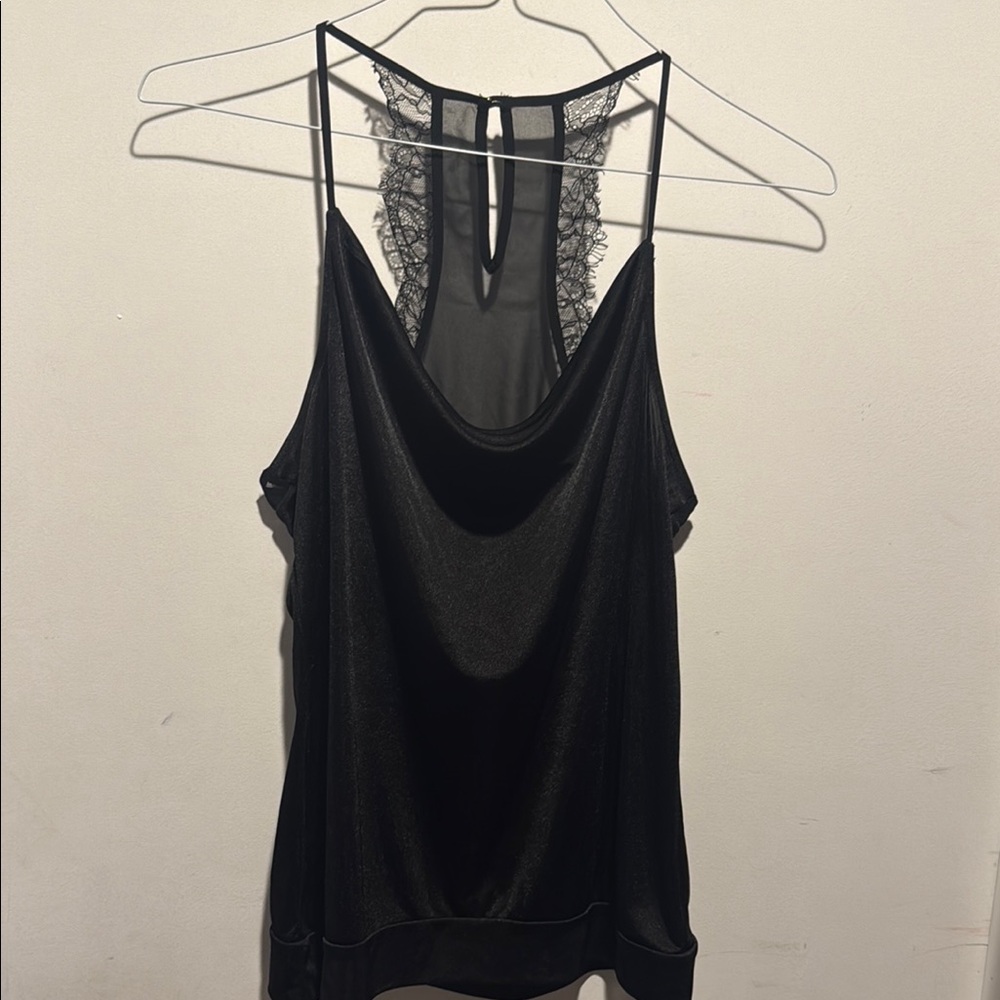 Express Black Lace-Back Tank Top